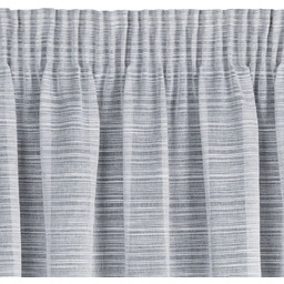 Firana szara w poprzeczne prążki z efektem deszczyku
