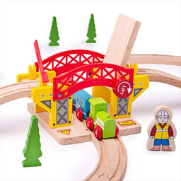 Podnoszony most z torami do kolejki, BJT189-Bigjigs Rail