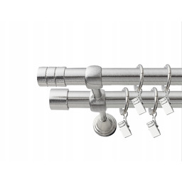 Karnisz podwójny metalowy stal 260 cm fi 19