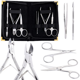 Zestaw kosmetyczny do manicure pedicure cążki radełko nożyczki