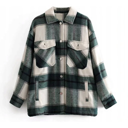 Koszula Damska W Kratę M Kurtka Zielona Flanelowa