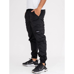 Spodnie Materiałowe Jogger Bojówki Ze Ściągaczem Czarne Jigga
