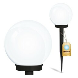 Lampa ogrodowa solarna 10cm ATRIS wbijana kula biała