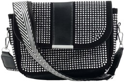 Kobieca Torebka Bag Na Ramię Cyrkonie Pasek Srebrna