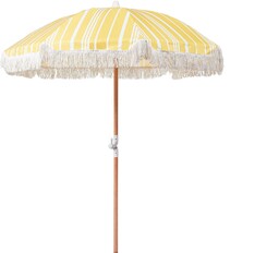 Beliani Parasol ogrodowy składany 150 cm żółty