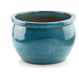 Donica Ogrodowa Ceramiczna Mrozoodporna Misa Turkusowa 38X25 CM