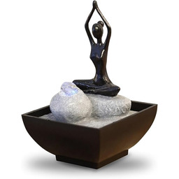 zen'' Light yoga2 fontanna z żywicy poliestrowej, czarna,