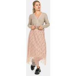 Spódnica tiulowa z cekinami beżowy M