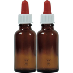 Viva-Haushaltswaren 2 x brązowe szklane butelki aptekarskie, szkło,