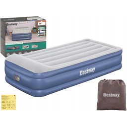 Materac Dmuchany Welurowy Jednoosobowy Łóżko 97x191x46 Bestway 67628