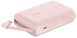 Belkin BPB021HQPK 10000mAh, 20W, Wbudowany kabel USB-C, Różowy