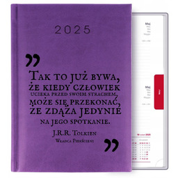 KALENDARZ FIOLETOWY A5 2025 PREZENT Z J.R.R. TOLKIEN