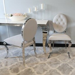Krzesło Ludwik II glamour Silver - nowoczesne krzesła
