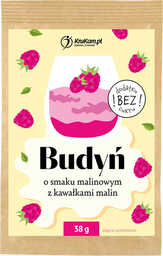 Budyń o smaku malinowy z kawałkami malin 38g