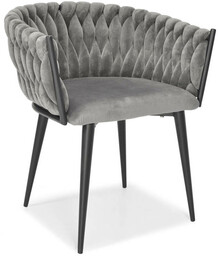 Fertone Designerskie krzesło z podłokietnikami ROSA - czarno-szare