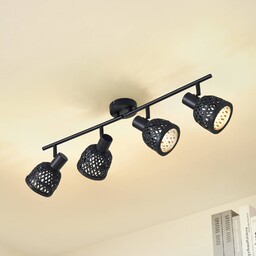Lampa sufitowa Eskil Lindby, możliwość ściemniania, czarny, salon
