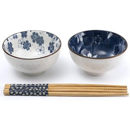 lachineuse - Zestaw 2 chińskich misek z niebieskim