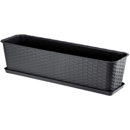 Doniczka balkonowa rattanowa z podstawką Frette 60 cm,