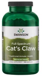 SWANSON Cat''s Claw Koci pazur 500mg, 250 kapsułek