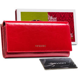 Portfel skórzany Peterson czerwony PTN PL-721