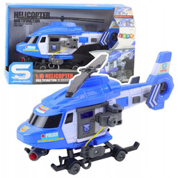 Helikopter Policyjny Hak Nosze Światła Dźwięki Niebieski 1:16