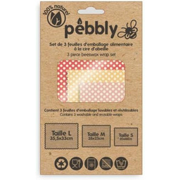 Pebbly, Zestaw 3 Woskowanych Opakowań Na Żywność, Opakowanie