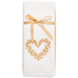 Ręczniki kuchenne HEART, 2 szt Kremowy / Mustard
