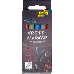 folia 390549 marker kredowy, zestaw 5 metalicznych efektów,