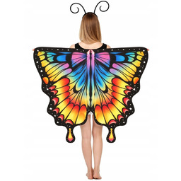 Strój Skrzydła Motyla Peleryna Dziecięca 135x110cm opaska