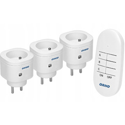 Orno OR-GB-438 3 gniazda Sterowane Pilotem Bezprzewodowe Gniazdka