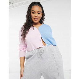 DAISY RÓŻOWO NIEBIESKI SWETER PLUS SIZE 52 1RNO