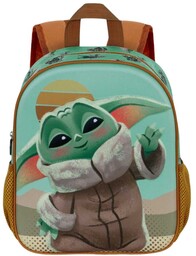 Jednokomorowy 3D Plecak Przedszkolny Mandalorian Grogu Baby Yoda
