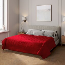 Narzuta pikowana w pasy, czerwony, Etna