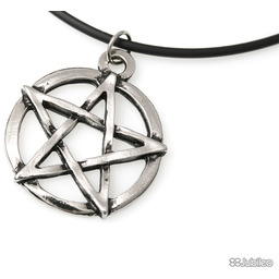 WISIOREK BIAŁY PENTAGRAM talizmany rock kauczuk pentagram gwiazda