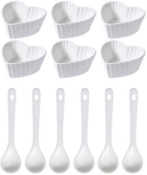 Zestaw porcelanowych misek Heart, 12 elem.