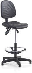 Ergonomiczne krzesło warsztatowe BRISBANE, na ślizgaczach 560-810 mm,