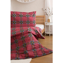 Jerry Fabrics Pościel świateczna 140x200 Christmas czerwona krata