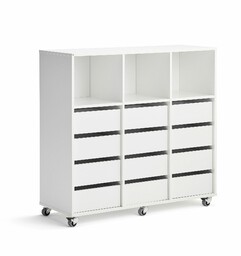 Regał szkolny CASPER, 12 szuflad, 3 górne przegrody,