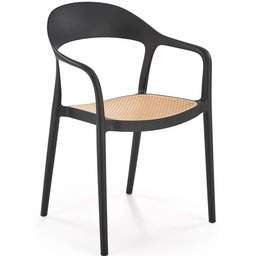 Edinos Czarne sztaplowane krzesło do ogrodu R6-E72