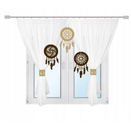 Firana nowoczesna Łapacze Snów ażur brąz b 300x150