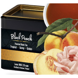 Brzoskwiniowa Herbata w Puszce Liściasta Czarna Herbata 100g