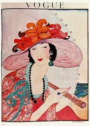 Vintage Vogue Helen Dryden kapelusz plakat artystyczny nadruk