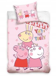 Pościel 140x200 Poszewka 70x80 ŚWINKA PEPPA 100% Bawełna