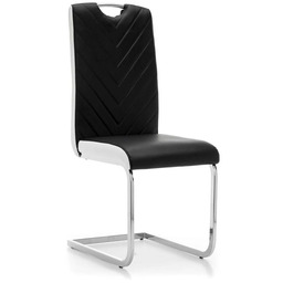 KRZESŁO NOWOCZESNE DO JADALNI AMC-916 EKOSKÓRA CZARNO-BIAŁY OUTLET