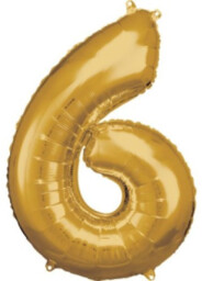 Amscan - Balon foliowy złota cyfra 6
