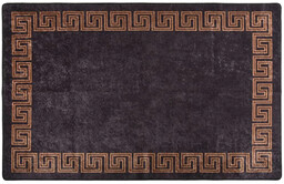 Profeos Stylowy prostokątny czarny dywan 190x300 cm Dąb