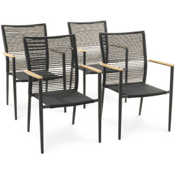 Zestaw 4 krzeseł ogrodowych Asti - Beżowe