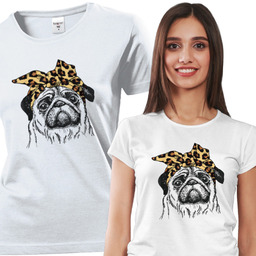 Koszulka damska Pies Mops W Opasce Mamy Mops