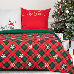Pościel bożonarodzeniowa bawełniana w kratę PTT-010