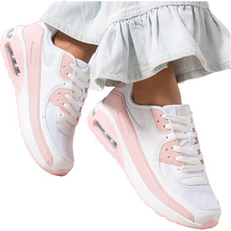 Białe sneakersy damskie buty sportowe na ozdobnym koturnie